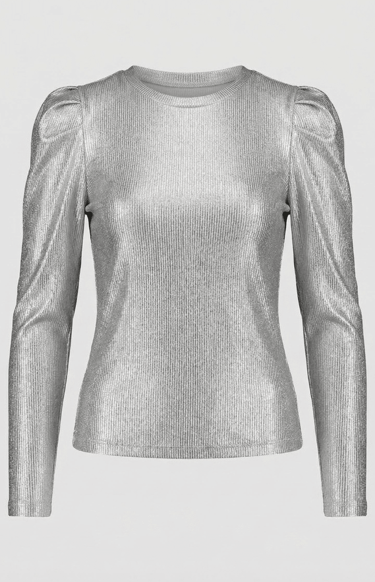 SHIMMERIA – Elegant Sparkling Evening Top with Dramatic Sleeves