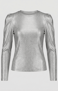 SHIMMERIA – Elegant Sparkling Evening Top with Dramatic Sleeves