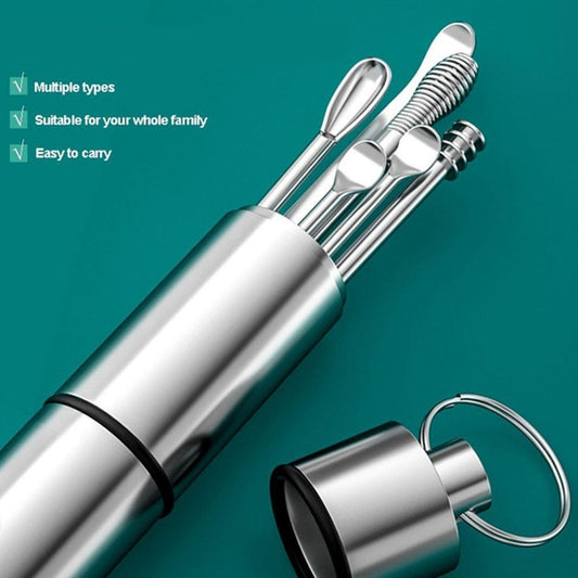 6-Piece Ear Wax Cleaning Kit - Stainless Steel Tools for Safe Ear Care 0