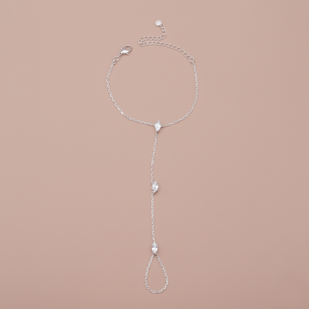 RADIANCELOOP - Bracciale ad anello da dito regolabile con accenti di cristallo