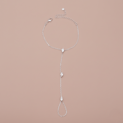 RADIANCELOOP - Bracciale ad anello da dito regolabile con accenti di cristallo