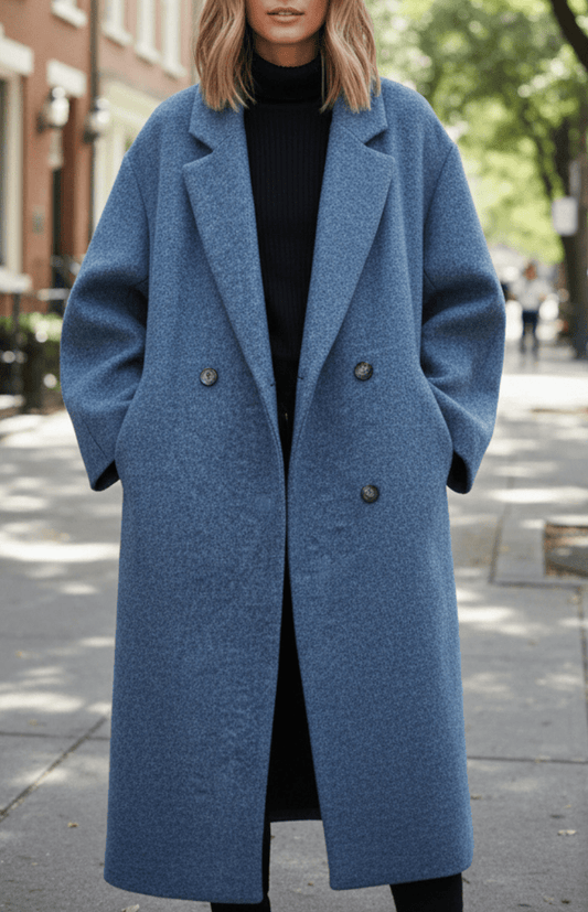 SNOWÉRA – Women’s Oversized Winter Coat, Classic Double-Breasted Look