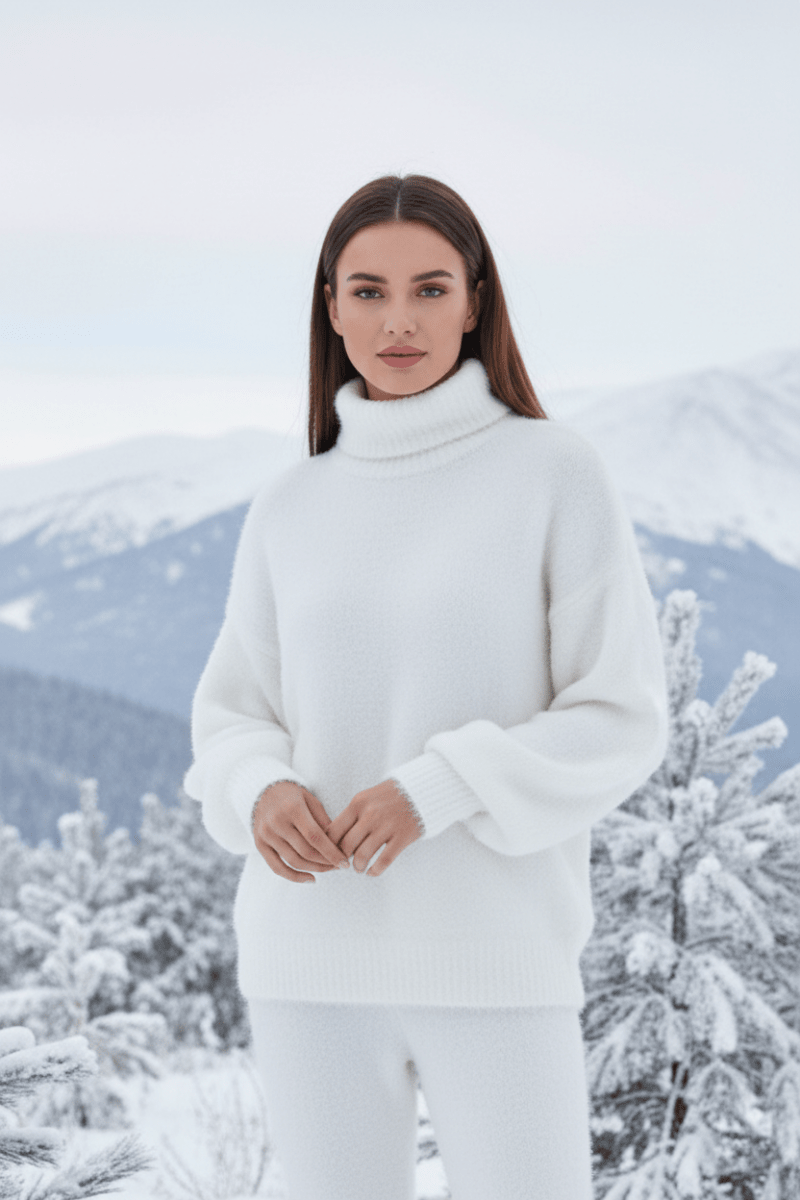 LOUNARIA – Women’s Soft Turtleneck Knit Sweater, Cozy High Neck Fit