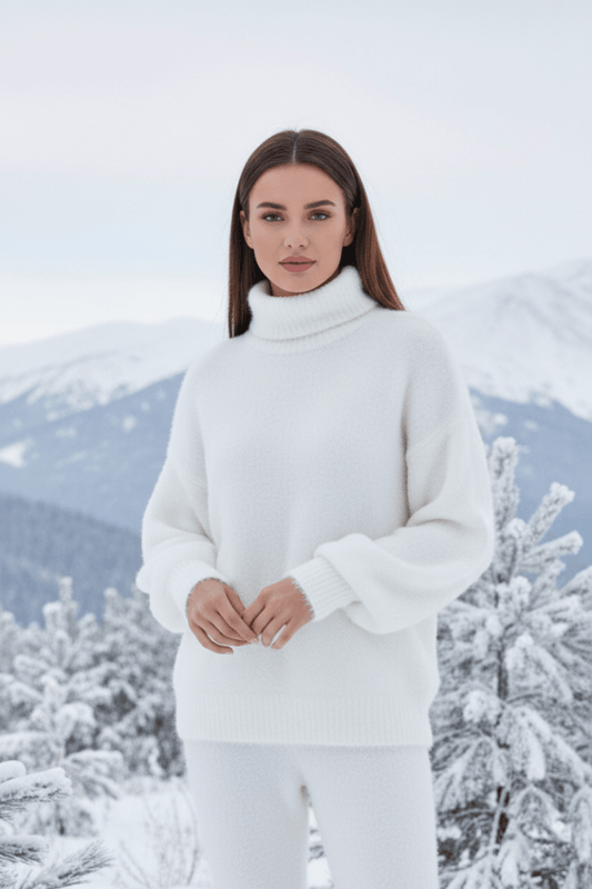 LOUNARIA – Women’s Soft Turtleneck Knit Sweater, Cozy High Neck Fit