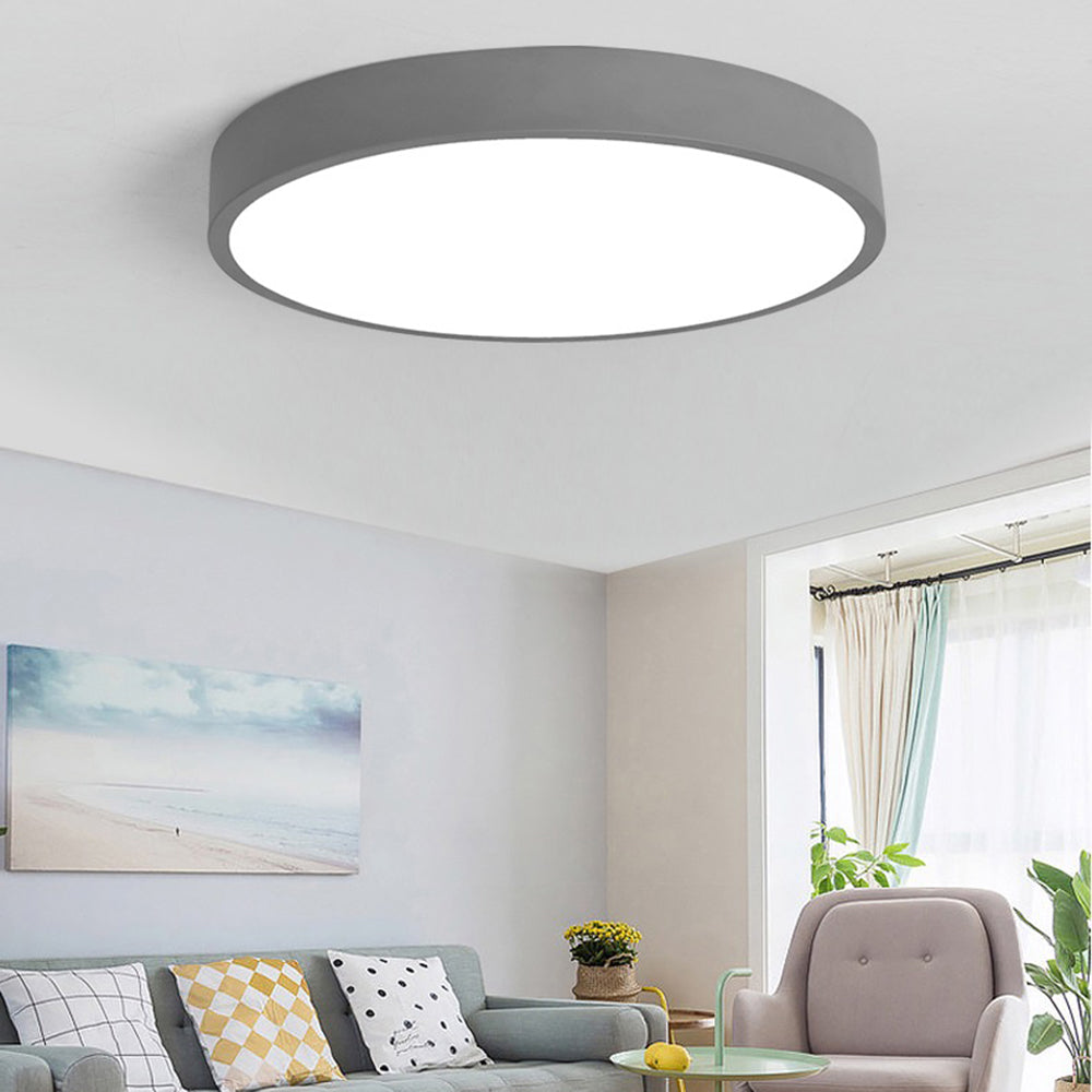 Variant image for Modern LED Ceiling Light Fixture in Soft Pink and Gray - Energy-Efficient Warm White Illumination-25
