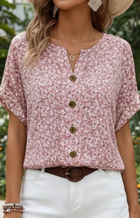 BLOSSÉRA – Women’s Floral Summer Blouse with Soft Lightweight Drape