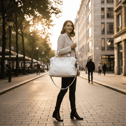 ELEGORA – Fashion Tote with Metallic Hardware & Leatherette Finish