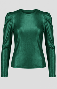 SHIMMERIA – Elegant Sparkling Evening Top with Dramatic Sleeves