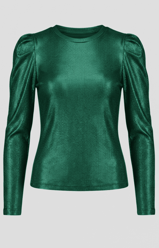 SHIMMERIA – Elegant Sparkling Evening Top with Dramatic Sleeves