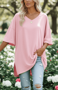 ALVESSA – Elegant Casual V-Neck T-Shirt, Soft & Breathable Fabric