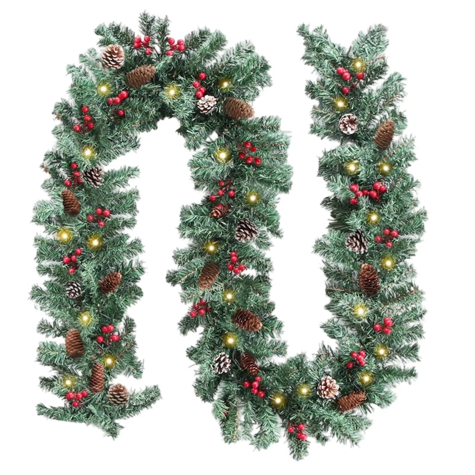 9ft Prelit Christmas Garland with 50 Warm Lights & Timer for Indoor/Outdoor Decor 6