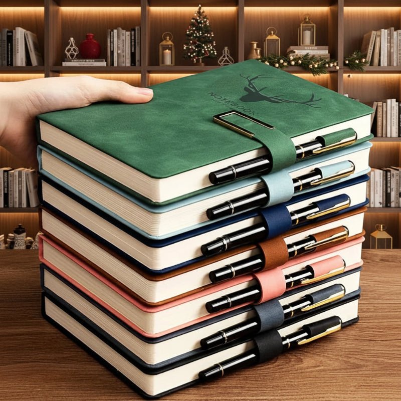 NOTECRAFT – A5 Leather Notebook with 200 Pages, Personalized Cover & Bookmark