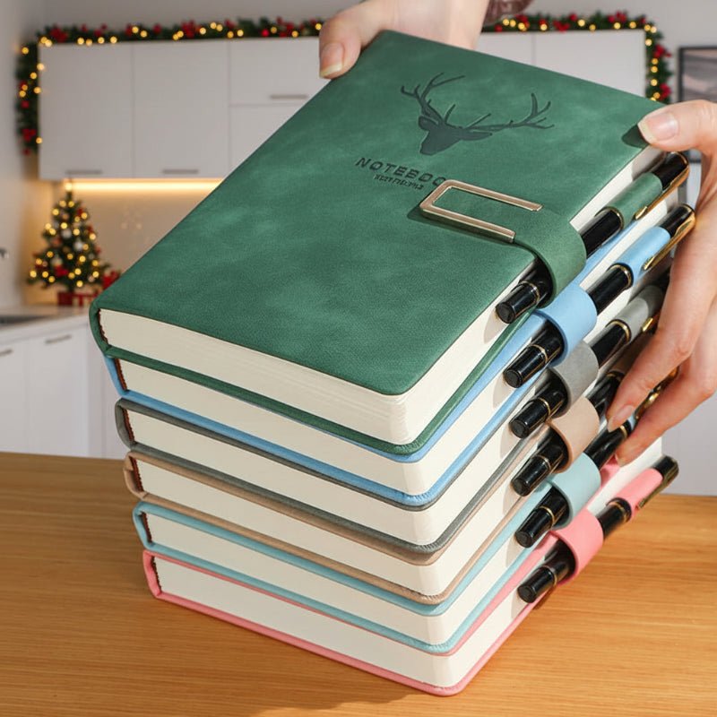 NOTECRAFT – A5 Leather Notebook with 200 Pages, Personalized Cover & Bookmark