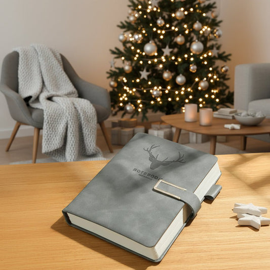 NOTECRAFT – A5 Leather Notebook with 200 Pages, Personalized Cover & Bookmark