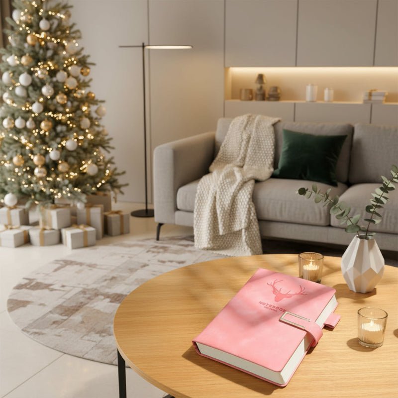 NOTECRAFT – A5 Leather Notebook with 200 Pages, Personalized Cover & Bookmark