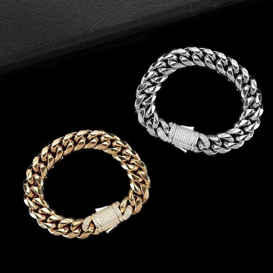 AURELIUS – 18K Gold Plated Cuban Link Bracelet for Men 0