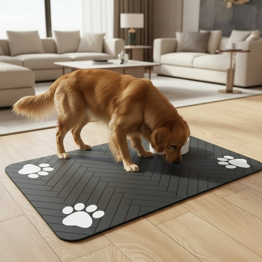 Absorbent Pet Feeding Mat - Waterproof Dog & Cat Placemat with Non-Slip Backing 0