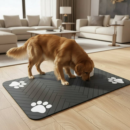 Absorbent Pet Feeding Mat - Waterproof Dog & Cat Placemat with Non-Slip Backing 0