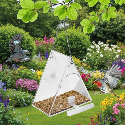 Acrylic Outdoor Bird Feeder - Windbreak Ball Design for Multiple Birds 2