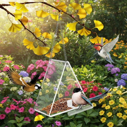 Acrylic Outdoor Bird Feeder - Windbreak Ball Design for Multiple Birds 3