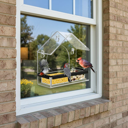 Acrylic Window Bird Feeder with Strong Suction Cups for Close-Up Viewing 2