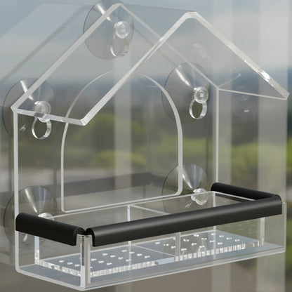 Acrylic Window Bird Feeder with Strong Suction Cups for Close-Up Viewing 4