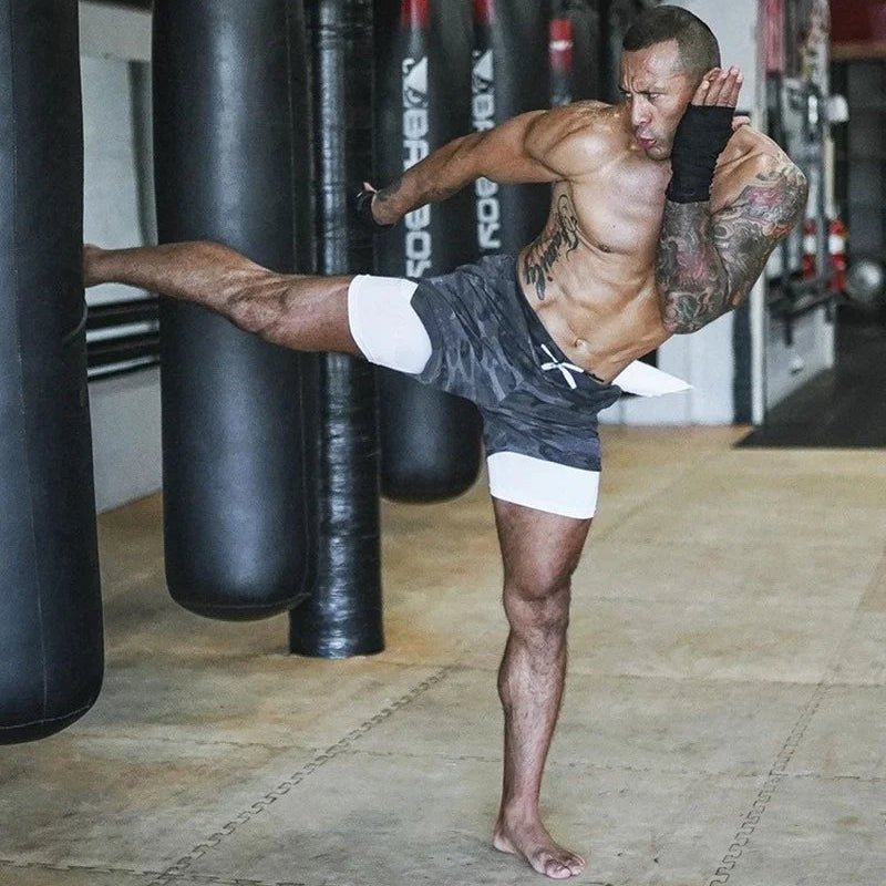 ActiveFit - 2-in-1 Camo Running Shorts for Men - Quick Dry Workout Gear 3