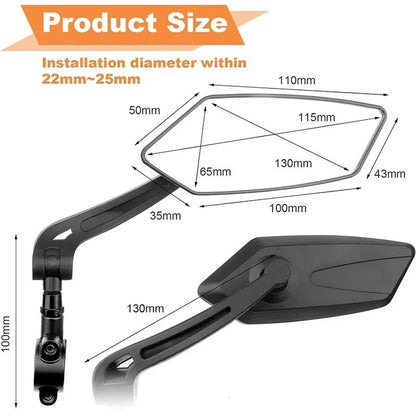 Adjustable Bike Rear View Mirror - 4.5-Inch Wide Lens with 360° Rotation 2