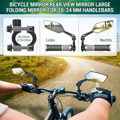 Adjustable Bike Rear View Mirror - 4.5-Inch Wide Lens with 360° Rotation 3