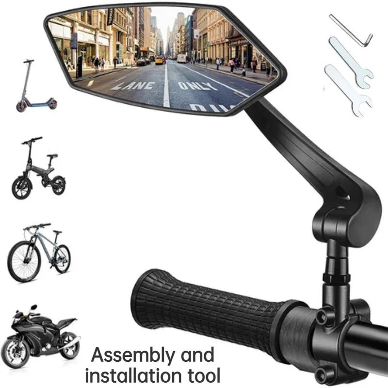 Adjustable Bike Rear View Mirror - 4.5-Inch Wide Lens with 360° Rotation 7