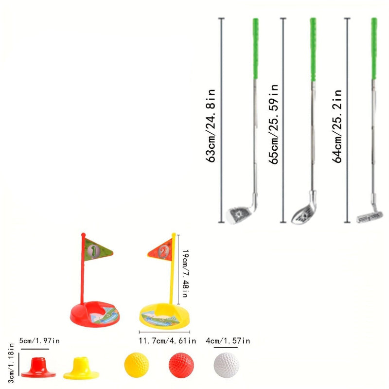 Adjustable Kids Golf Set - Telescopic Clubs, 3 Balls, 2 Goals for Ages 3-8 1