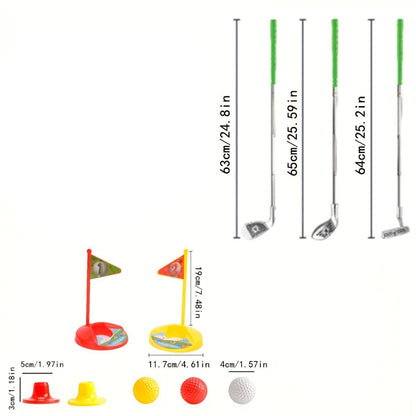 Adjustable Kids Golf Set - Telescopic Clubs, 3 Balls, 2 Goals for Ages 3-8 1