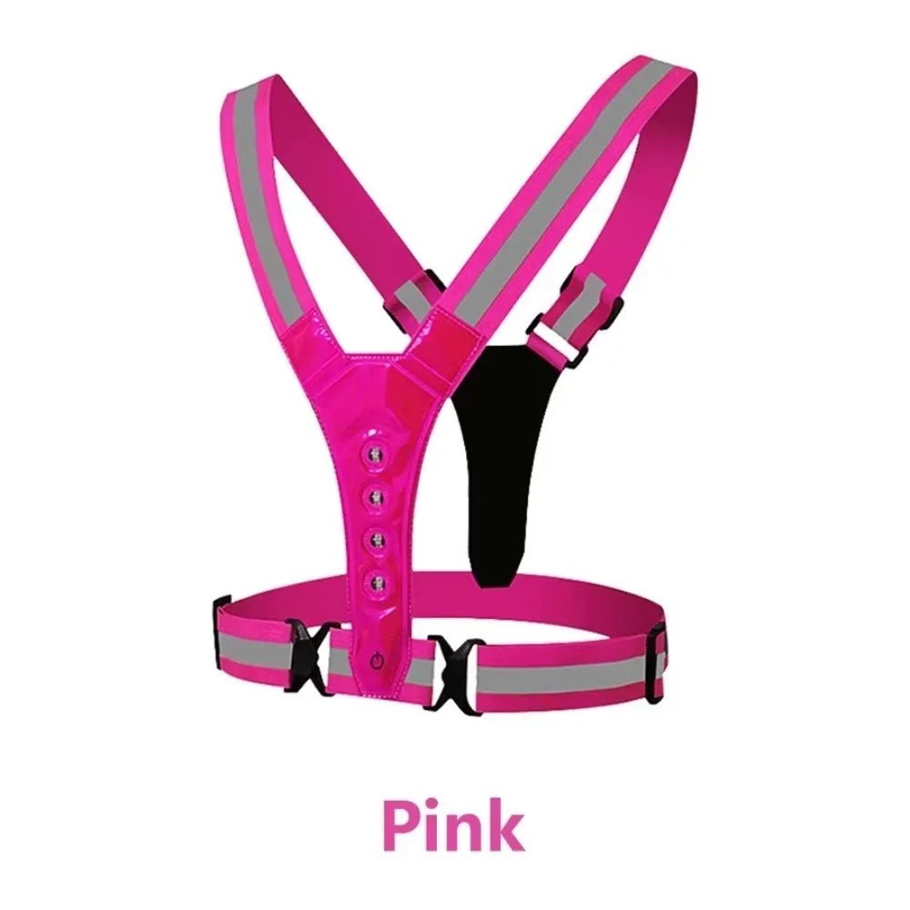 Adjustable LED Reflective Running Vest for Runners - 3 Light Modes, High Visibility Safety 7