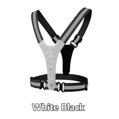 Adjustable LED Reflective Running Vest for Runners - 3 Light Modes, High Visibility Safety 8