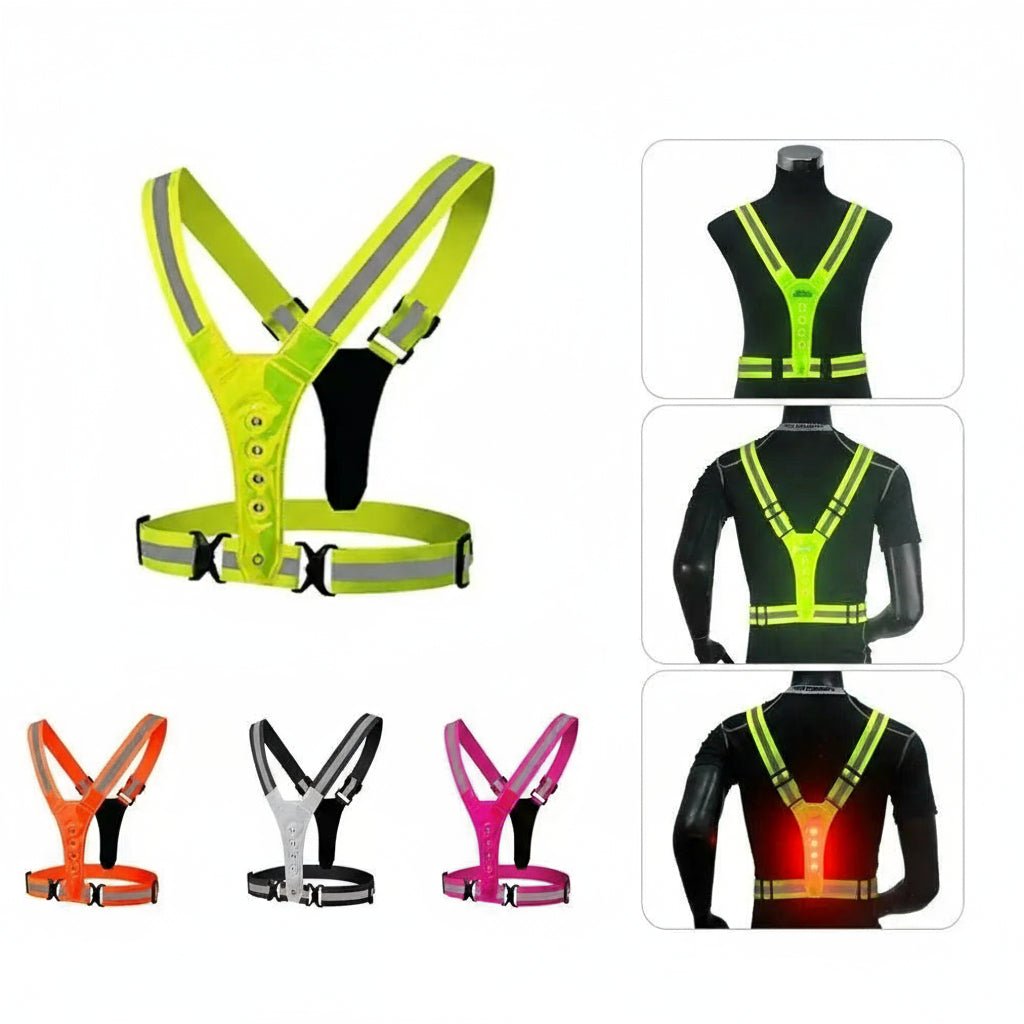 Adjustable LED Reflective Running Vest for Runners - 3 Light Modes for Night Safety 1