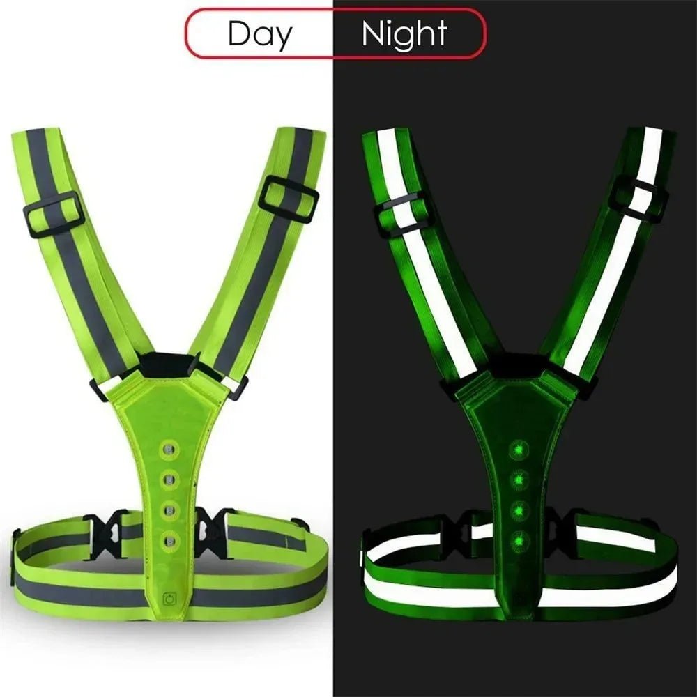 Adjustable LED Reflective Running Vest for Runners - 3 Light Modes for Night Safety 2