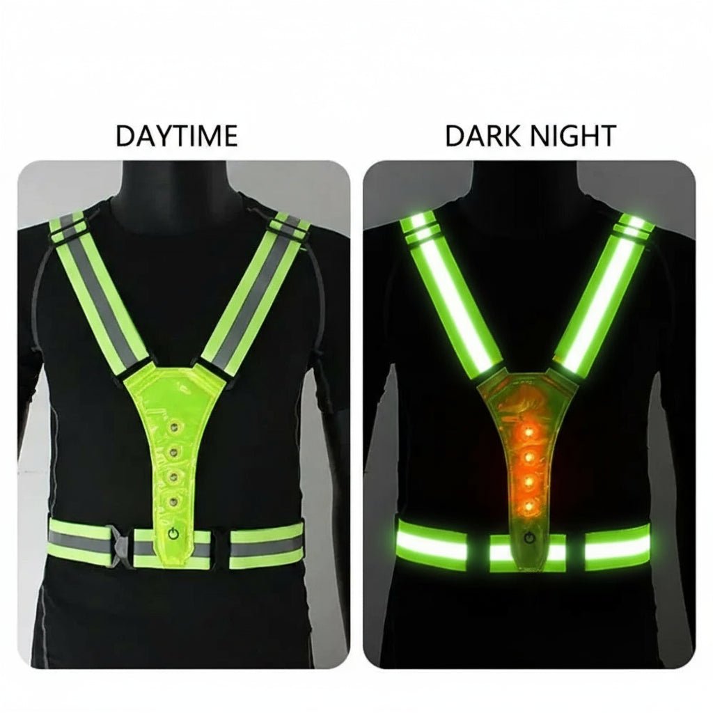 Adjustable LED Reflective Running Vest for Runners - 3 Light Modes for Night Safety 3