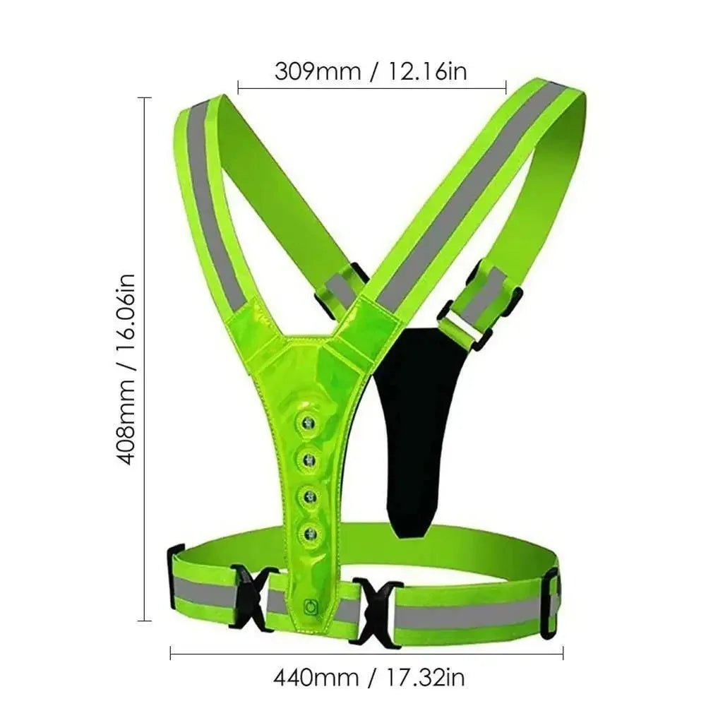 Adjustable LED Reflective Running Vest for Runners - 3 Light Modes for Night Safety 5
