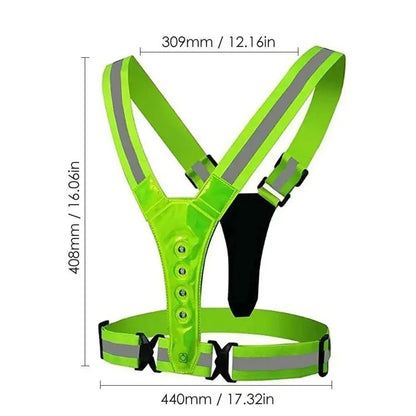 Adjustable LED Reflective Running Vest for Runners - 3 Light Modes for Night Safety 5