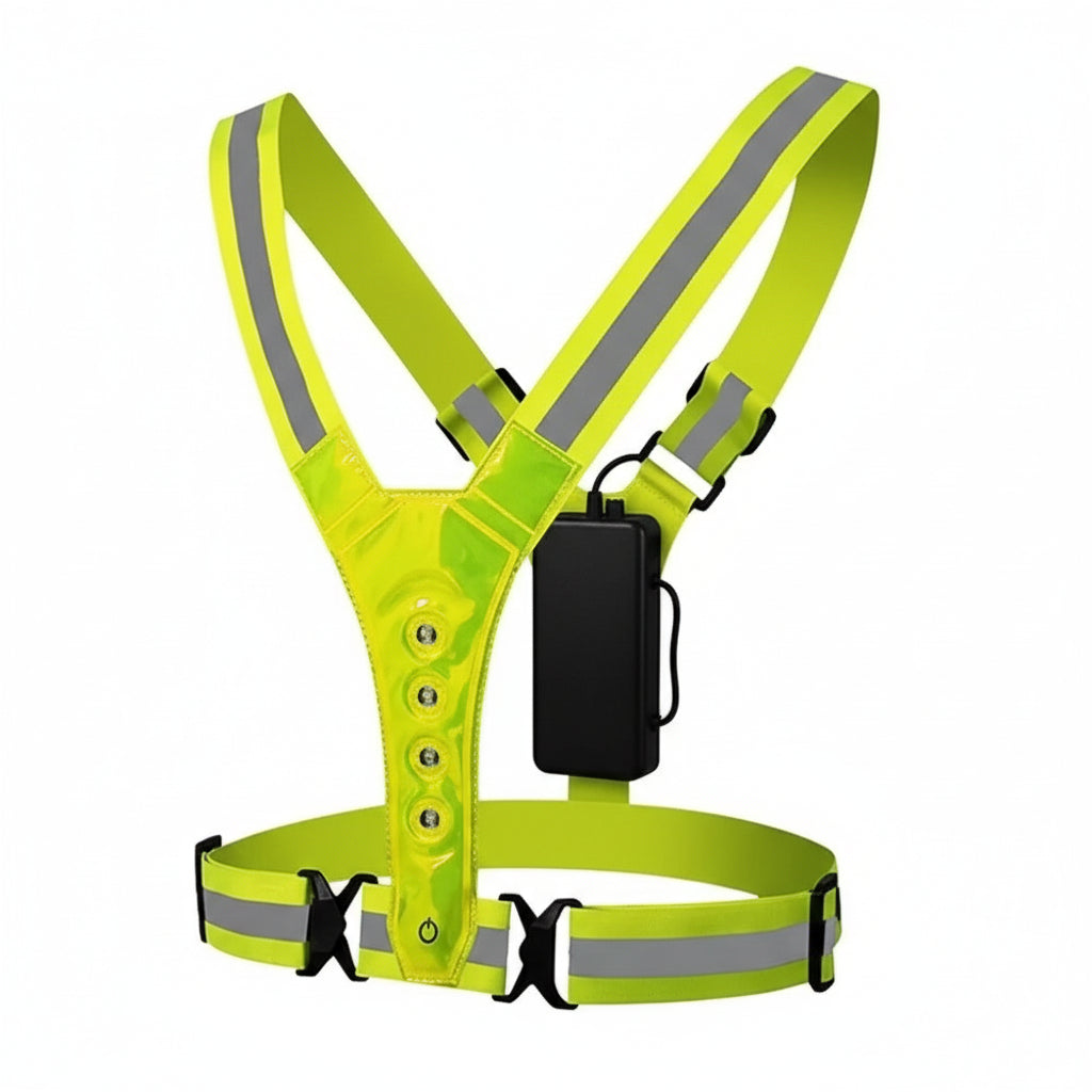 Adjustable LED Reflective Running Vest for Runners - 3 Light Modes for Night Safety 9