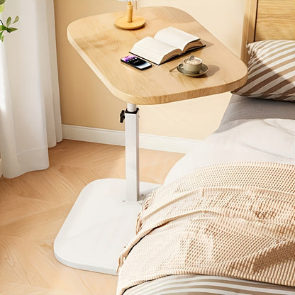 ADJUSTA – Adjustable Side Table with Wooden Top and Metal Frame