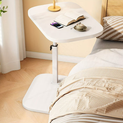 ADJUSTA – Adjustable Side Table with Wooden Top and Metal Frame