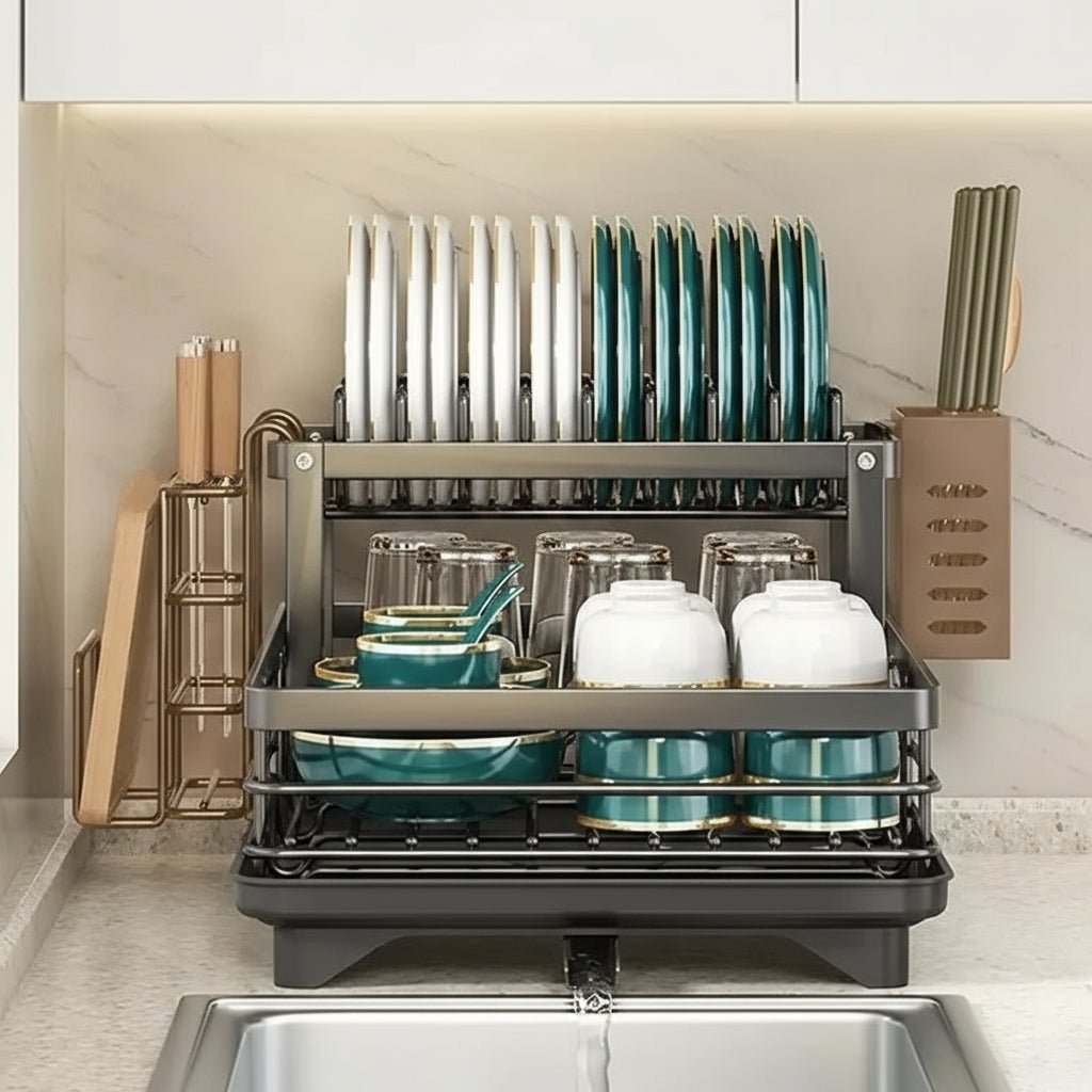 Adjustable Stainless Steel Dish Drying Rack – Compact, Foldable & Rust-Resistant 4