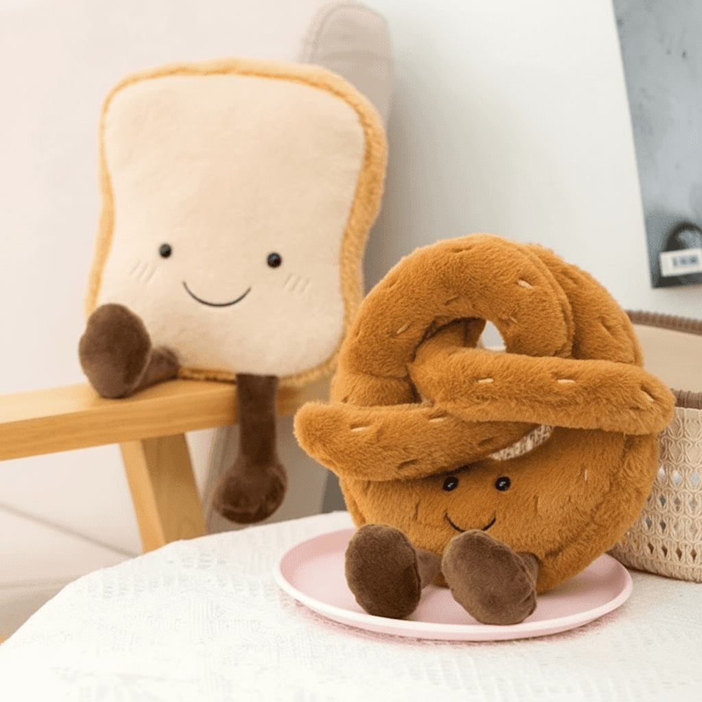 Adorable Pretzel Croissant Plush Toy - Soft Stuffed Animal for Kids & Adults 1