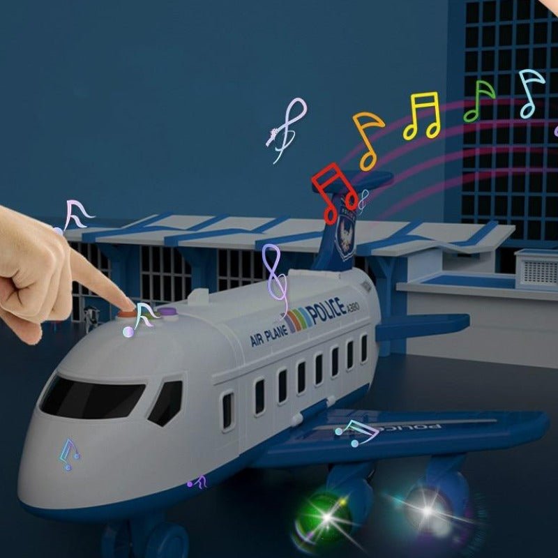 Adventure Plane Set - Large Airplane with 6 Mini Construction Vehicles for Kids 4