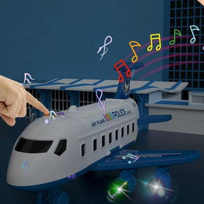 Adventure Plane Set - Large Airplane with 6 Mini Construction Vehicles for Kids 4