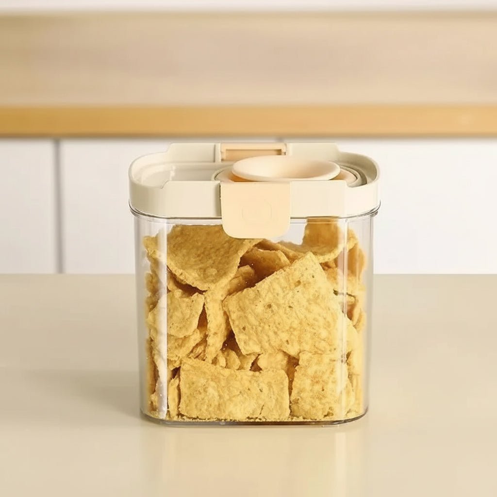 Airtight Storage Jars Set - Durable Plastic Containers for Whole Grains & Spices 7