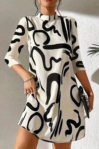 Alanna - Women's Dress with 3/4 Sleeves and Trendy Print for Casual or Dressy Looks 2