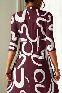 Alanna - Women's Dress with 3/4 Sleeves and Trendy Print for Casual or Dressy Looks 5