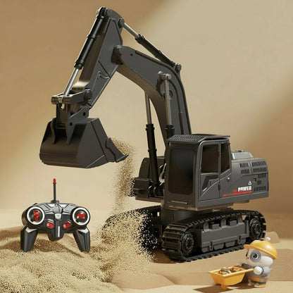 Alloy Remote Control Excavator Toy with Lights, Sound Effects for Kids 11